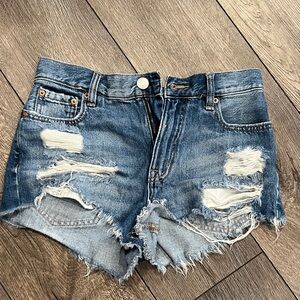 Aeropostale Blue Distressed Jean Shorts
